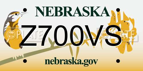 Z700VS Nebraska License Plate