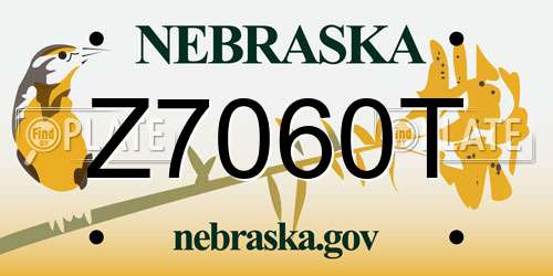 Z7060T Nebraska License Plate