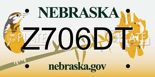 Z706DT Nebraska License Plate