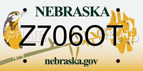 Z706OT Nebraska License Plate