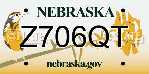 Z706QT Nebraska License Plate