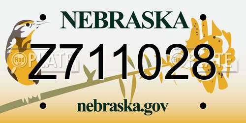 Z711028 Nebraska License Plate