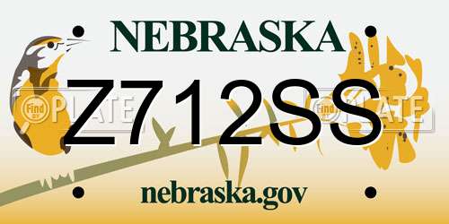 Z712SS Nebraska License Plate
