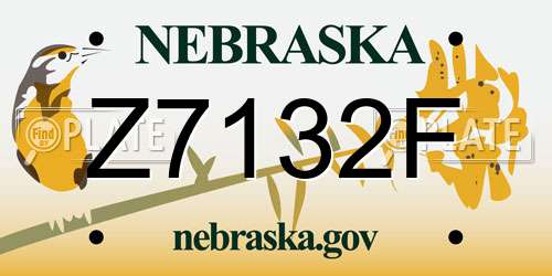 Z7132F Nebraska License Plate