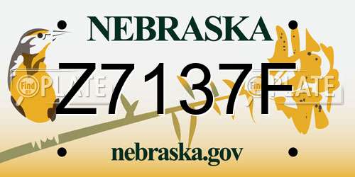 Z7137F Nebraska License Plate