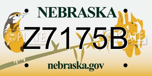 Z7175B Nebraska License Plate