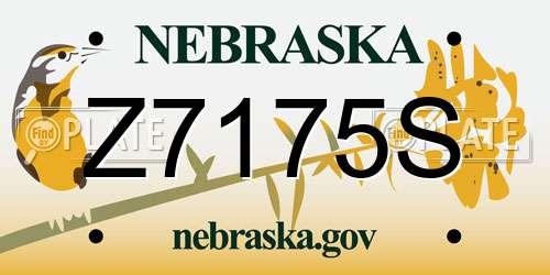 Z7175S Nebraska License Plate