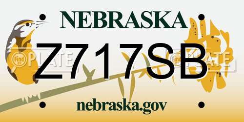 Z717SB Nebraska License Plate