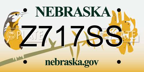Z717SS Nebraska License Plate