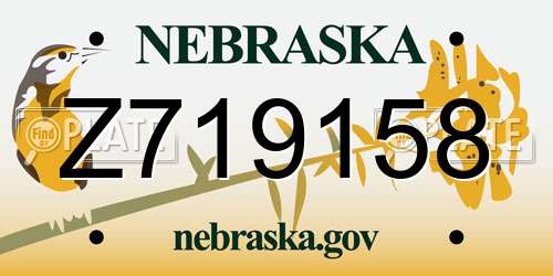 Z719158 Nebraska License Plate