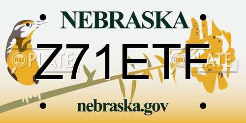 Z71ETF Nebraska License Plate