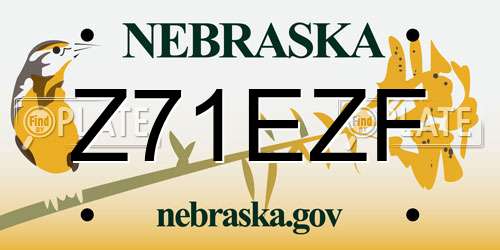 Z71EZF Nebraska License Plate