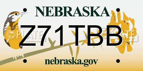 Z71TBB Nebraska License Plate