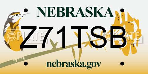 Z71TSB Nebraska License Plate