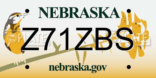 Z71ZBS Nebraska License Plate