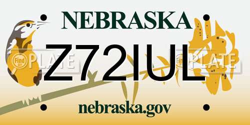 Z72IUL Nebraska License Plate