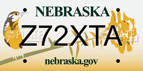 Z72XTA Nebraska License Plate