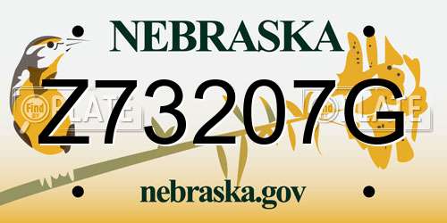 Z73207G Nebraska License Plate