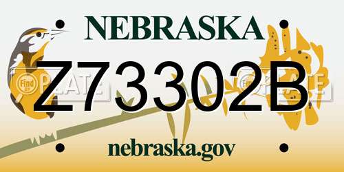 Z73302B Nebraska License Plate