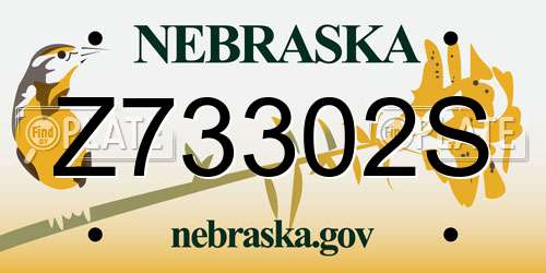 Z73302S Nebraska License Plate