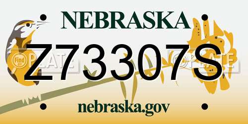 Z73307S Nebraska License Plate