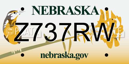 Z737RW Nebraska License Plate