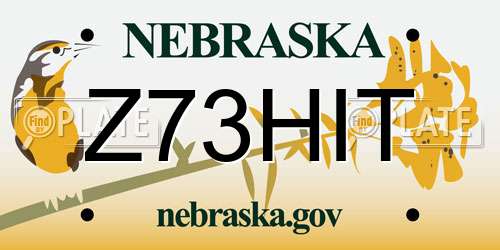 Z73HIT Nebraska License Plate