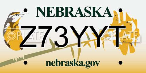 Z73YYT Nebraska License Plate