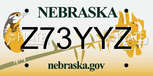 Z73YYZ Nebraska License Plate