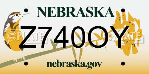 Z740OY Nebraska License Plate