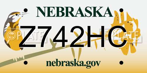 Z742HC Nebraska License Plate