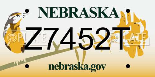 Z7452T Nebraska License Plate