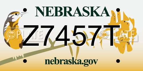 Z7457T Nebraska License Plate