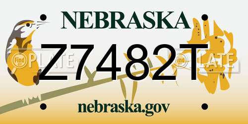 Z7482T Nebraska License Plate