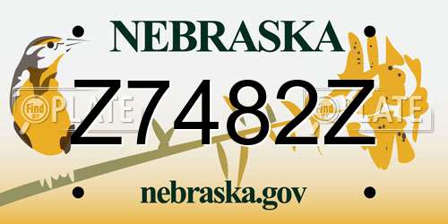 Z7482Z Nebraska License Plate