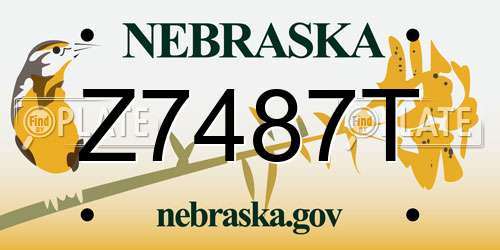 Z7487T Nebraska License Plate