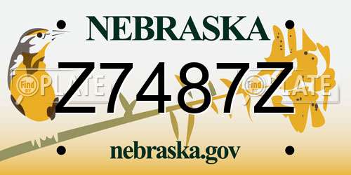 Z7487Z Nebraska License Plate