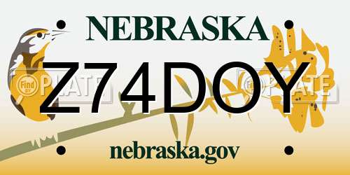 Z74DOY Nebraska License Plate