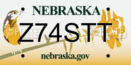 Z74STT Nebraska License Plate