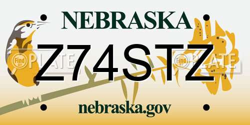 Z74STZ Nebraska License Plate