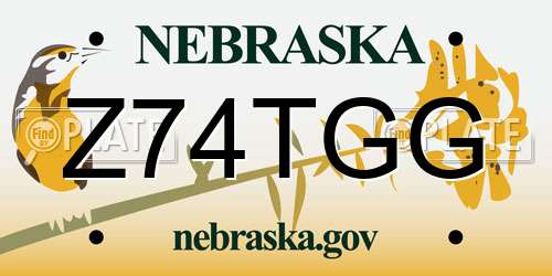 Z74TGG Nebraska License Plate