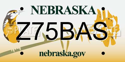 Z75BAS Nebraska License Plate
