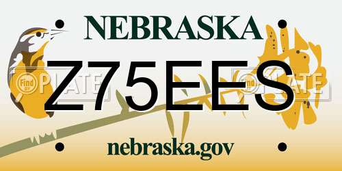 Z75EES Nebraska License Plate