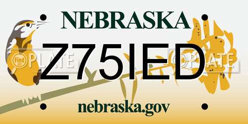 Z75IED Nebraska License Plate