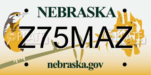 Z75MAZ Nebraska License Plate