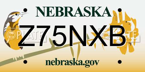 Z75NXB Nebraska License Plate