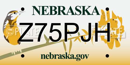 Z75PJH Nebraska License Plate