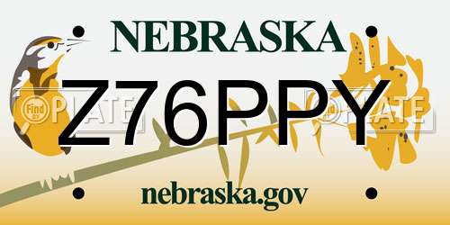 Z76PPY Nebraska License Plate