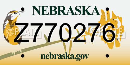 Z770276 Nebraska License Plate