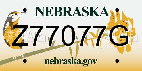 Z77077G Nebraska License Plate